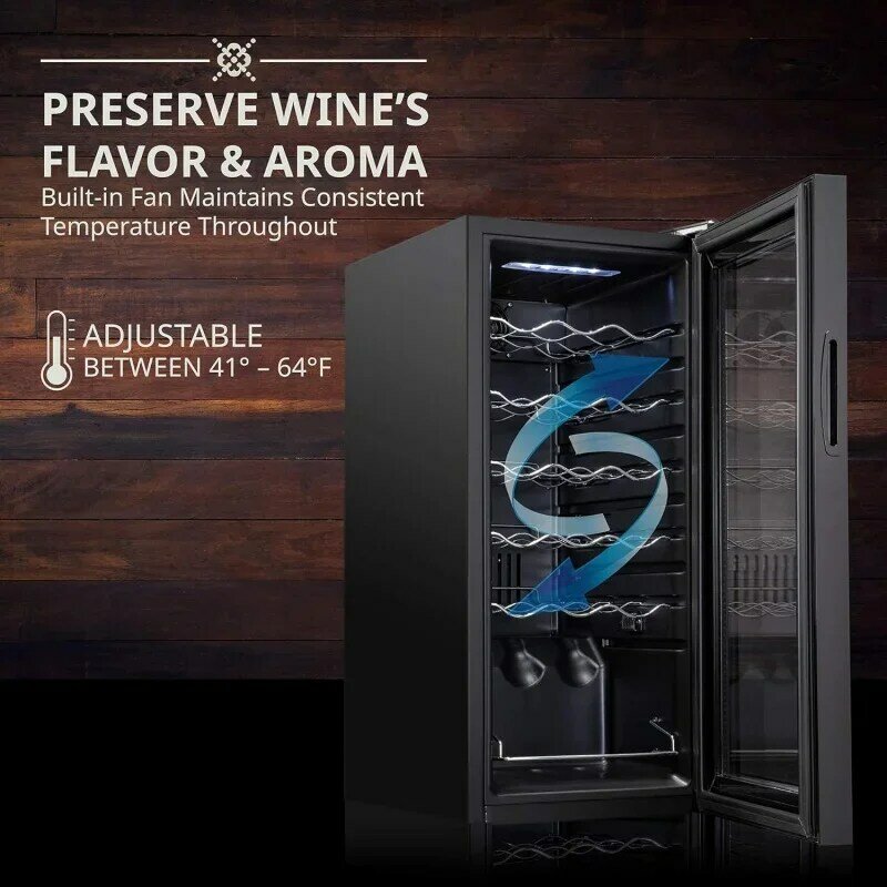 ตู้เย็นถังแช่ไวน์คอมเพรสเซอร์ขวด ivation 51พร้อม Wi-Fi ระบบควบคุมอัจฉริยะ | เซลล์ไวน์อิสระขนาดใหญ่