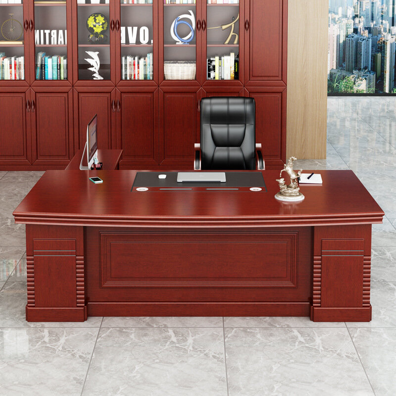 مكتب مكتب فاخر راقي ، تصميم على شكل L ، محمول قوي ، مكتب تنفيذي ، مدير منزلي