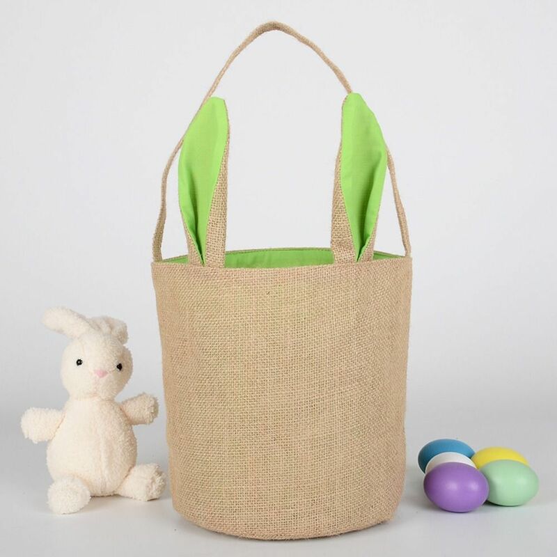 Rabbit Ear For Children Kids Gifts Bags Candy Egg Buckets Egg Bags Easter Baskets Bunny Burlap Bags Festival Party Supplies