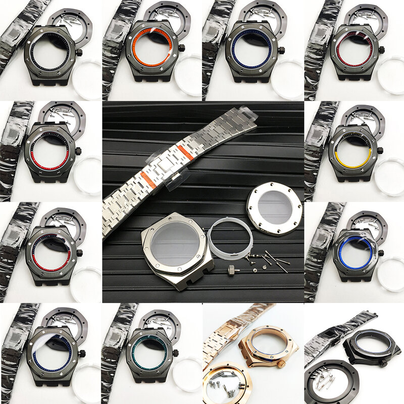 42mm 5ATM A P Watch Case kit sapphire Crystal  Suitable For 31.8mm/28.5mm Dial Fit NH35/NH36 Movement Watch Accessories