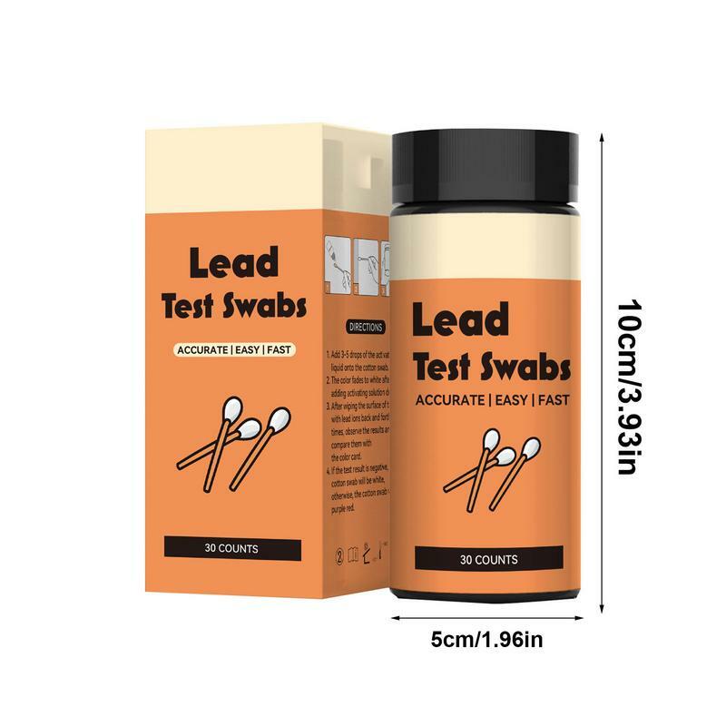 Lead Test Swabs Kit uji cat timbal instan sensitif tinggi strip penguji untuk plester piring logam aksesori rumah tangga