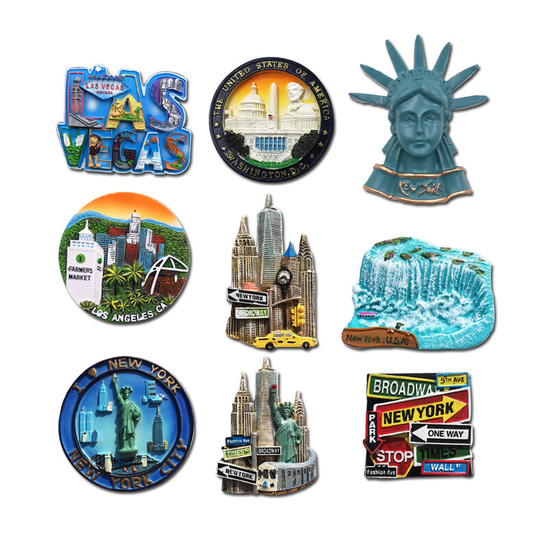 USA Fridge Magnets Washington New York Los Angeles California Tourist Souvenirs Refrigerator Sticker Magnetic Home Decoration
