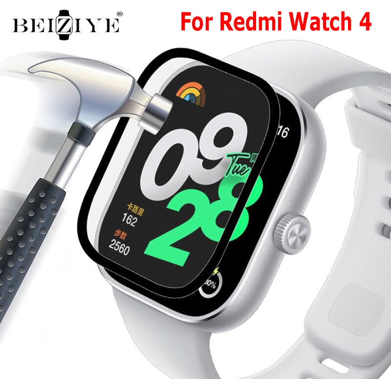 1-5PCS 9D Curved Soft Protective Glass For Redmi Watch 4 Smartwatch Full Cover Screen Protector Film Redmy Readmi Redme Watch 4