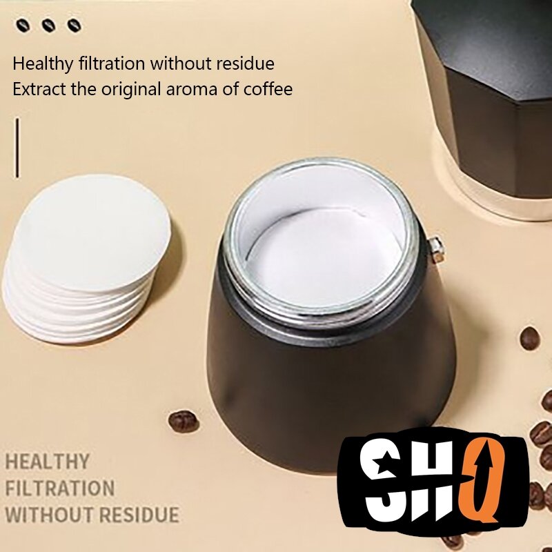 Papier filtre à café rond pour cafetière expresso, outils pour moka, goutteur, pot, nouveau, 56mm, 60mm, 68mm, 100 pièces