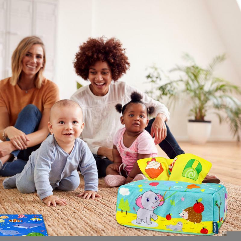 Juguetes sensoriales de tejido de animales recién nacidos, caja sensorial de juguete de reconocimiento de Color, juguete de aprendizaje preescolar para viajes, hogar, Camping y