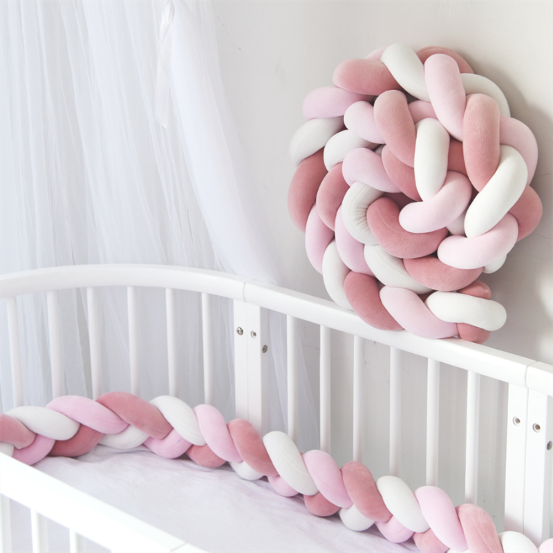 Baby Bed Bumper Crib Protector, berço infantil, Twin Knot Braid Bumper, 1m, 2m, 3m, 4m