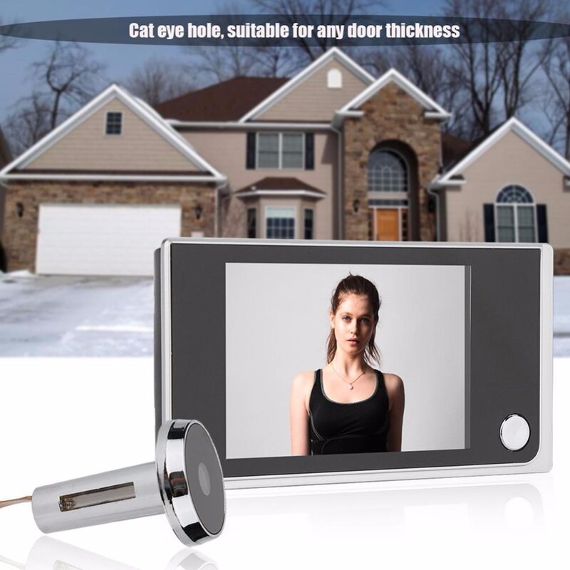 3.5นิ้ว Doorbell ดิจิตอล LCD 120องศา Peephole Viewer ภาพการตรวจสอบภาพอิเล็กทรอนิกส์ Cat Eye กล้อง
