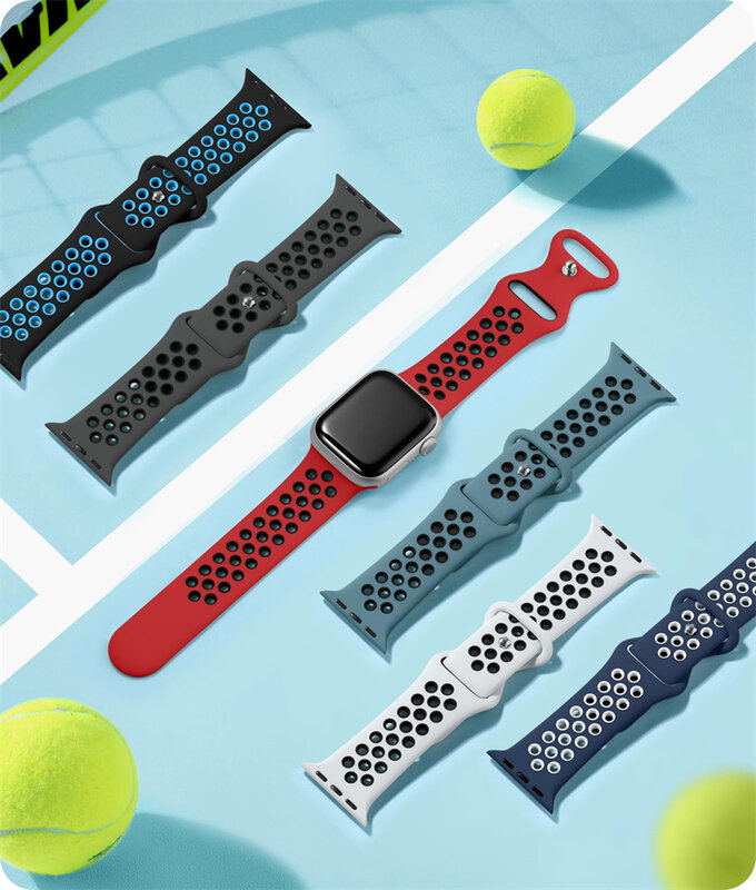 Sport armband für Apple Uhren armband 44mm 40mm 42-38-41mm 45mm Luftloch Silikon armband iwatch Serie 8/7 6 se 5 4 3 ultra 2 49mm