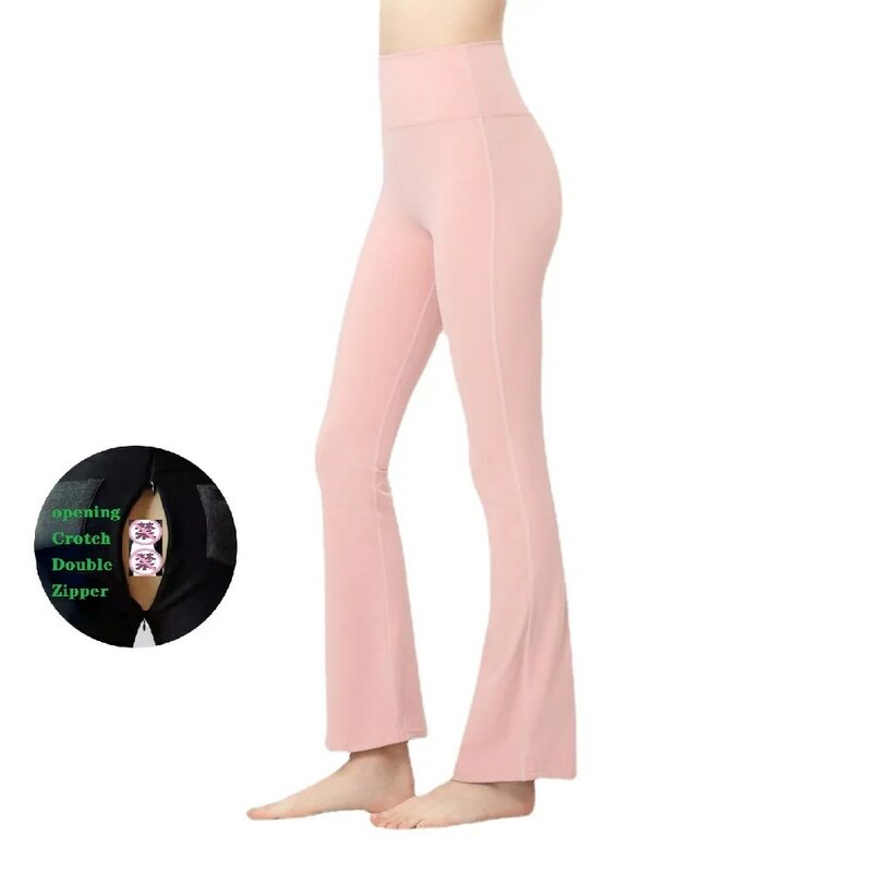 Compression Tights Crotchless Open Croch High Waist Leggings Secret Pants For Women Zipper Outdoor Public Sex Hot Sexy Clothes