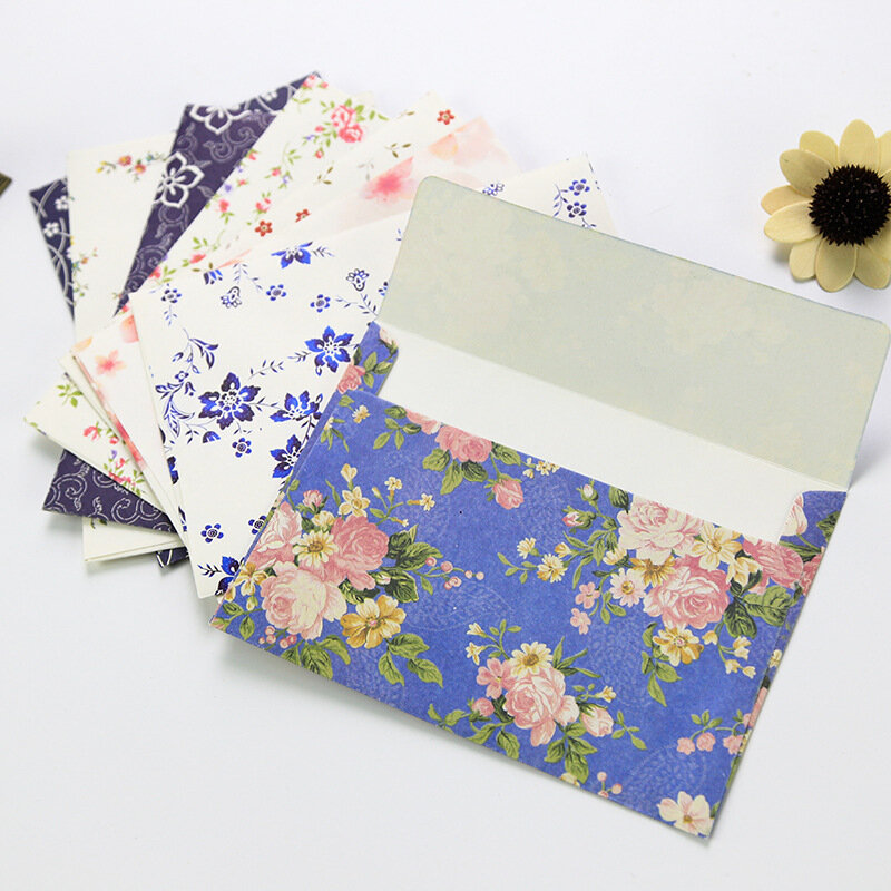 50 pçs/lote envelope flor chinês shopping comércio suprimentos de papel cartões postais estudante envelopes para convites de casamento papelaria