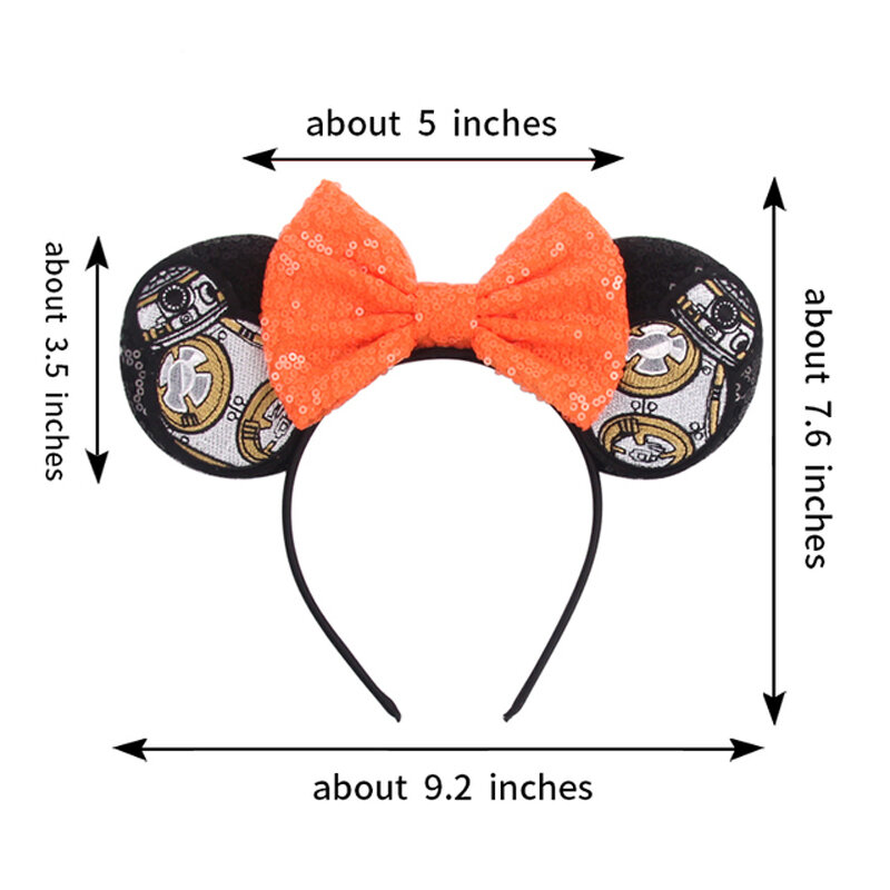 2022 Mickey Mouse Ikat Kepala Telinga Perempuan Vampir Kerangka Labu Ikat Rambut Pesta Halloween Headwear Anak Maleficent Aksesoris Rambut