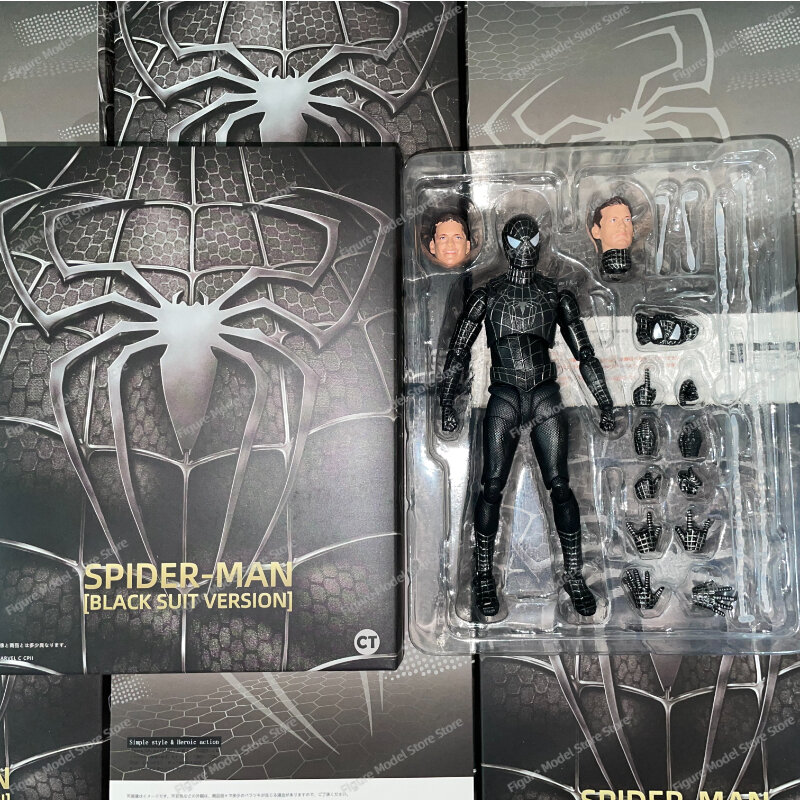 Искусственная кожа 14 см SHF Человек-паук черный костюм версии Веном тобей Человек-паук 2099 Maguire Miquel KO аниме экшн-Фигурки игрушки