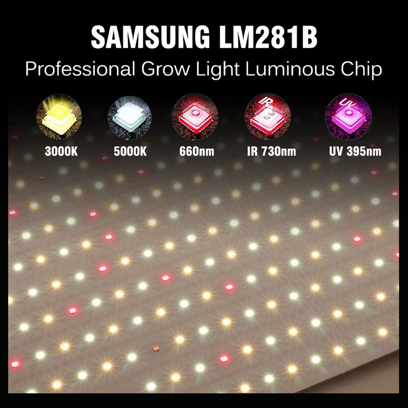Samsung-Luz Led de cultivo LM281B, Bombilla de espectro completo para plantas, invernaderos cuánticos, lámpara fitolamp para interiores, 220V, 650W, 1100W