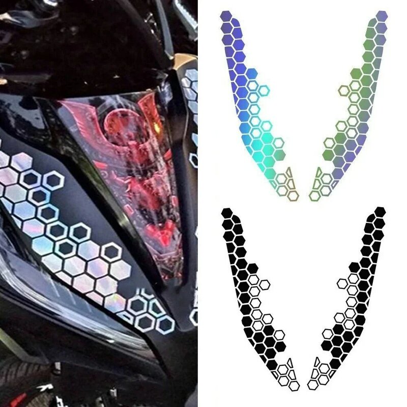 Motorcycle Honeycomb Decals Reflective Stickers Multicolor Decorative Sticker Motorbike Bumper Ornament Modification Accessories