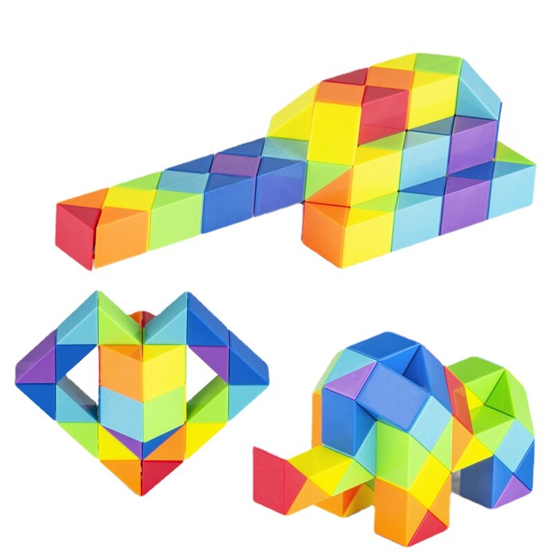 Dingsheng-24 및 36 48 60 72 세그먼트 매직 룰 스네이크 멀티 컬러 3d 퍼즐, 피젯 게임 피지 큐브 트위스트 변형 가능한 어린이 퍼즐