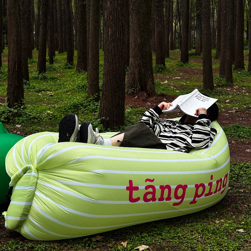 Canapé paresseux gonflable portable, équipement de camping, fournitures de pique-nique en plein air, sièges gonflables pliables à main