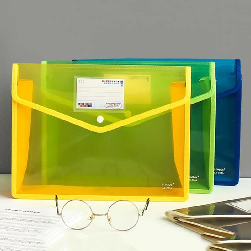 พอร์ตโฟลิโอเครื่องเขียนวัสดุ PVC กระเป๋าโรงเรียนข้อมูลกระเป๋าอวัยวะ tas berkas เอกสารแฟ้มซองถุงเก็บกระดาษ