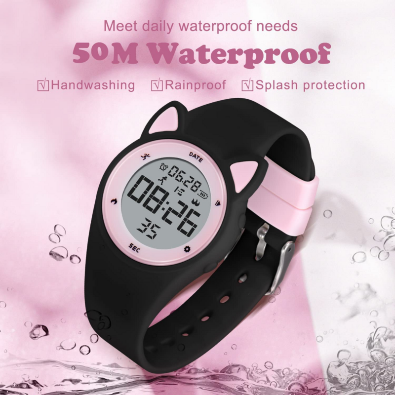 Cyfrowy zegarek dla dzieci dla chłopców dziewcząt wodoodporne zegarki sportowe opaska monitorująca aktywność fizyczną stoper z budzikiem Food Grade silikonowy zegarek