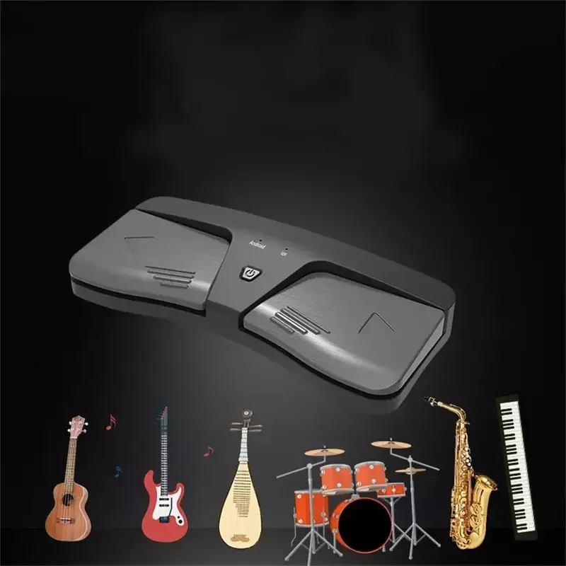 Pedal de guitarra compatível com Bluetooth para laptop, Music Page Turner, Wireless Turner, Smart Phone Turner, Tablet Page