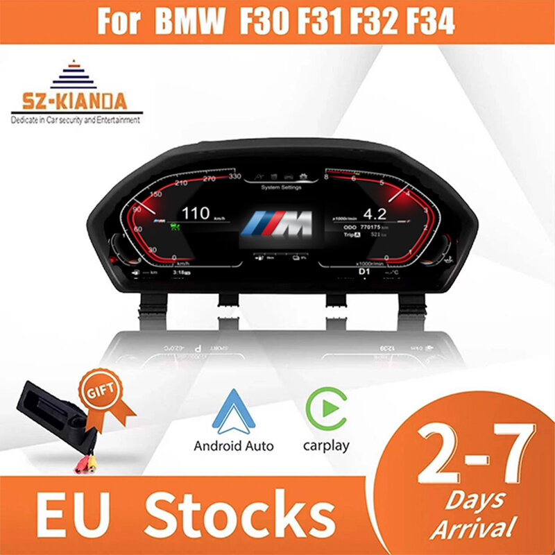 Affichage du tableau de bord du compteur de vitesse numérique LCD, 2023 ", BMW Série 3, F30, F31, F32, F34, F35, F36, F80, F82, Dernier, 12.3