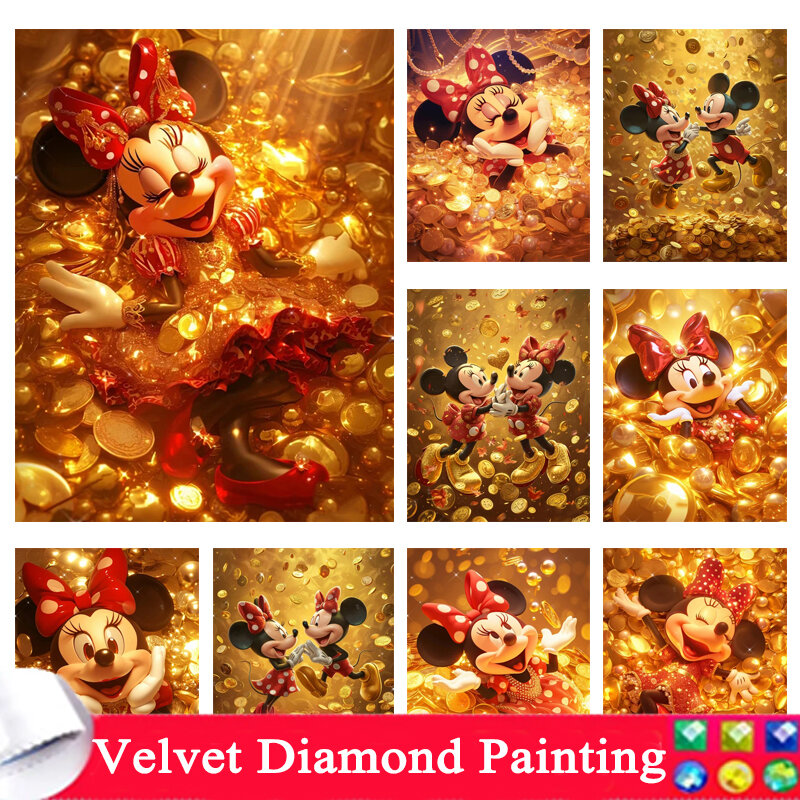 Disney Diamond Painting Kit 5D DIY Michimini Sticker Diamond Embroidery Gold Coin Art 2024 New Children's Gift Home Decorting 41