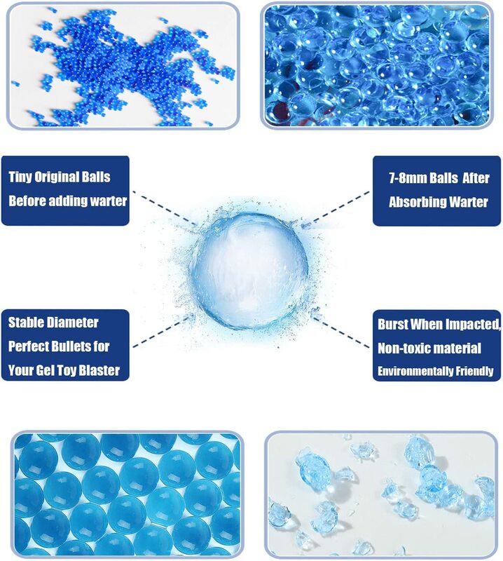 7mm Absorb Water Soft Ball Bullets Childen Gel BB Air Gas Toys Pistols Weapons Pellet for Game Guns Blaster M416 Hydrogel Machin