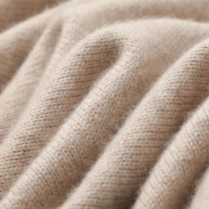 Suéter de caxemira macio masculino, pulôveres com o pescoço, tops de malha, primavera outono anais, mistura de lã