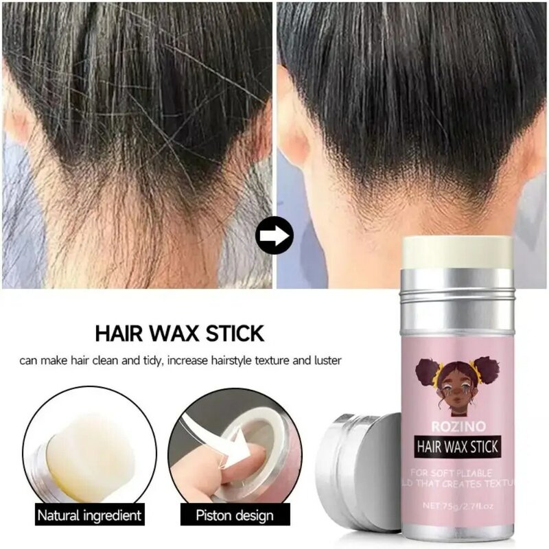 Non-greasy Hair Wax Stick Durable Sweatproof Portable Hair Styling Wax Waterproof Fluffy Hair Compact Styling Wax Women