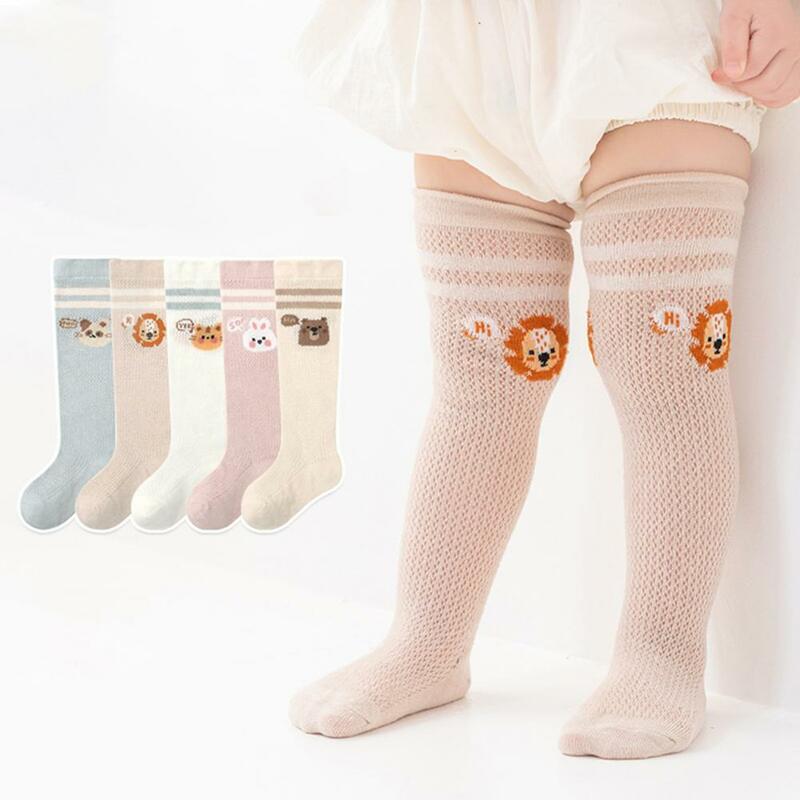 Носки для маленьких девочек, длинные носки в полоску с рисунком кролика из мультфильма, детская одежда для девочек 2024
