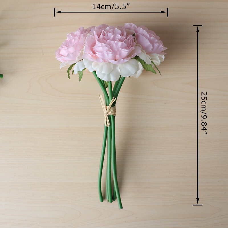 5 stücke Weiß Silk Pfingstrose Rose Künstliche Blumen Schöne Kleine Gefälschte Blumen Braut Blumenstrauß Home Party Frühling Hochzeit Dekoration