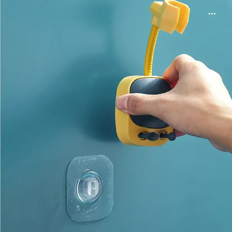 Wieszak pod prysznic uniwersalny, a nie przyssawka uchwyt do prysznica bez dziurkacza, uchwyt łazienkowy regulowany 360 ° rotacji ABS mocowanie