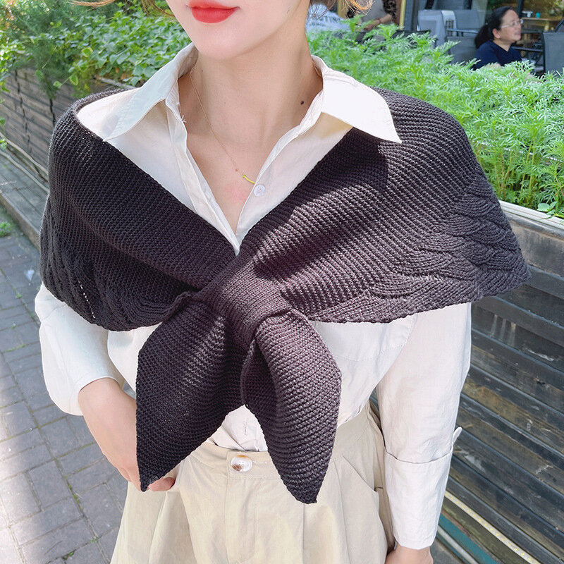 Полосатые полые палантины и шаль для защиты от солнца высококачественный теплый однотонный шарф Универсальный декоративный