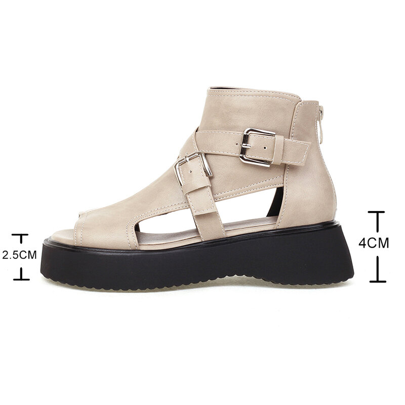 Women Summer Gladiator Sandals Platform Wedges Shoes Ladies Vintage PU Leather Plus Size Sandalias Mujer Sapato Feminino 2022