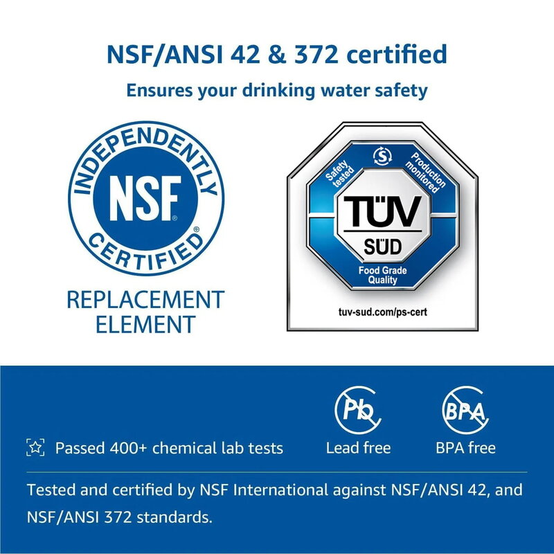 Filtro de água NSF Certified Frigorífico, compatível com ADQ73613402, ADQ73613408, ADQ75795104, Kenmore 9490, LG, LT800P, marca genuína