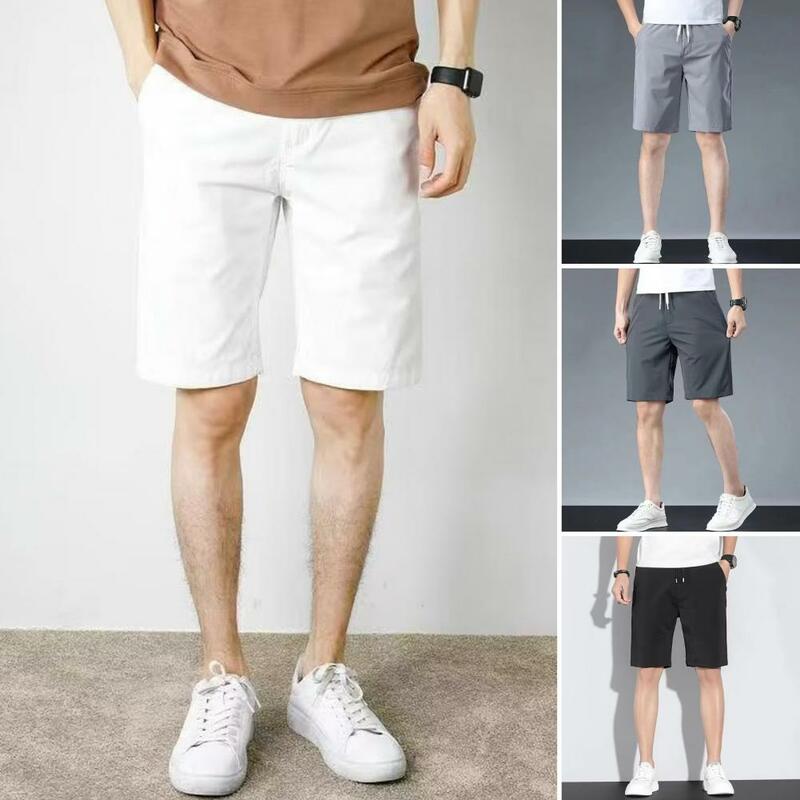 Pantaloncini impermeabili da uomo pantaloncini Cargo da uomo alla moda con tasche in vita regolabili con coulisse comoda lunghezza al ginocchio per l'estate