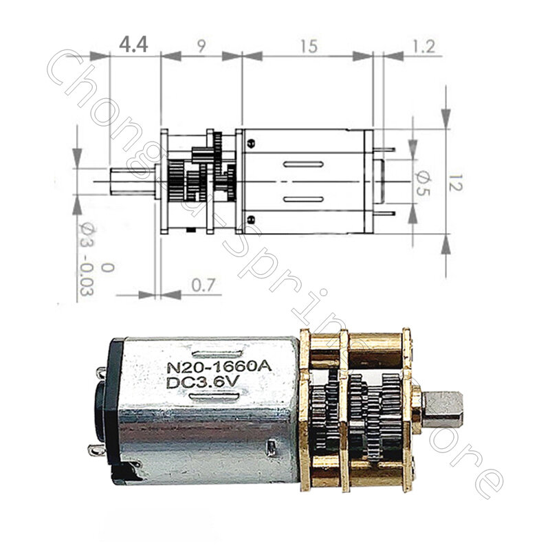 Motoriduttore in metallo DC 3.6V 230RPM Micro riduttore a bassa velocità riduttore N20 motore elettrico per cacciavite elettrico fai da te