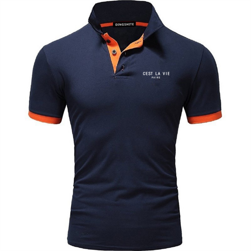 2023 Fashion Personality New Men's Letter Print Short -sleeved POLO Shirt