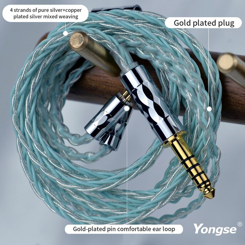 Yongse BlueMoon 5N Pure Silver 6N SilverPlated Copper Earphone Upgrade Cable 0.78 IE200 N5005 SIMOGT EPZ TFZ TANGZU CVJ Assassin