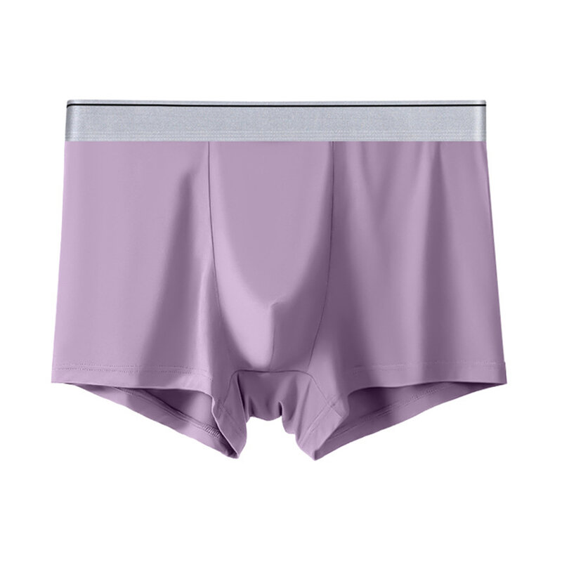 Men Underwear Seamless Boxer Briefs Ice Silk Ultra-thin Bikini Panties Bulge Pouch Underpants Breathable Boxer Homme