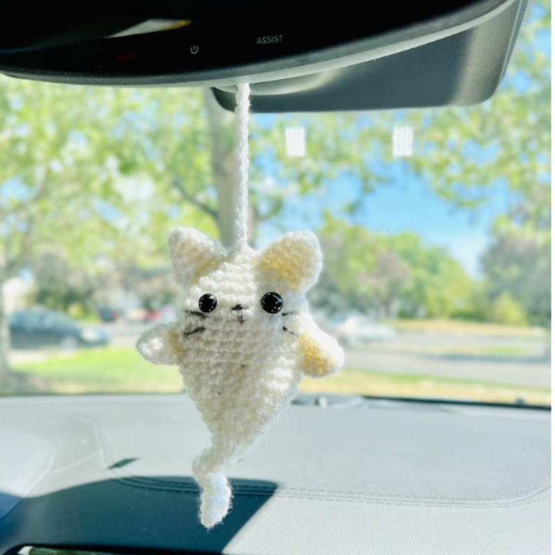Ghost Cat Car colgante, espejo retrovisor, accesorios de coche, decoración interior, decoración automática