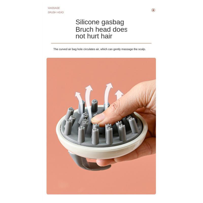 Sikat sampo silikon bulat tidak merusak kulit rumah tangga sikat artefak sampo pembersih rambut sisir Pembersih Lembut