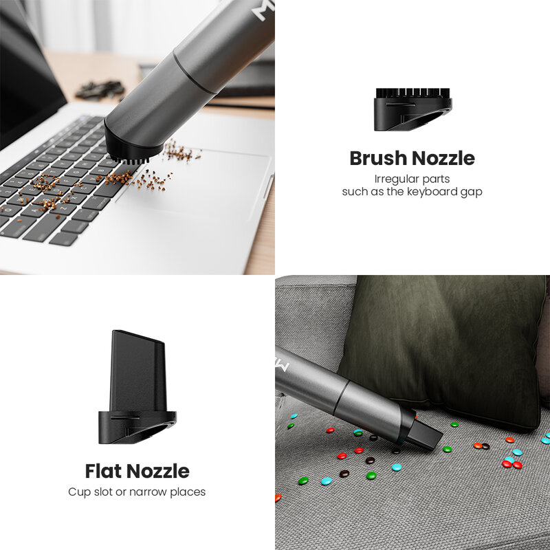 MIUI Мини Портативный пылесос беспроводной ручной пылесос с 3 всасывающими головками легко чистить для настольной клавиатуры и автомобиля (USB)