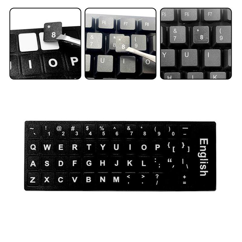 Pegatinas de letras en inglés para teclado, pegatina de Pvc esmerilado para tableta, Notebook, ordenador de escritorio, Y1o9