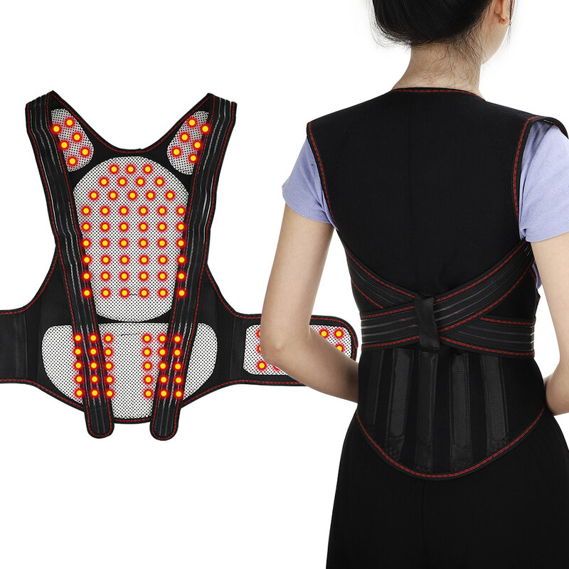 Self Heating Magnetic Back Support Magnets Heating Therapy Vest Waist Brace Posture Corrector Spine Back Shoulder Lumbar Posture
