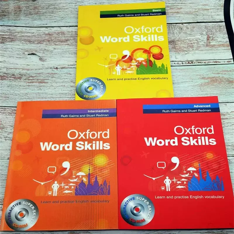Full Color Oxford Word Skills Basic / Intermediate / Advanced Learn and Practise English Vocabulary Textbook Workbook