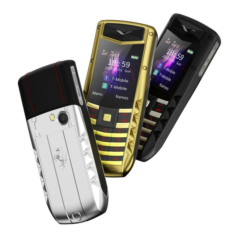 SERVO V5 PRO ponsel Desain unik, Senter LED bingkai logam dua Sim 2G suara ajaib untuk ponsel mewah
