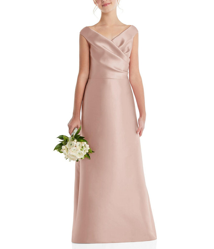 Атласные Платья для подружек невесты, вечернее платье для девушек на свадьбу, сатиновое платье для первого священного причастия, выпускного вечера, 2022