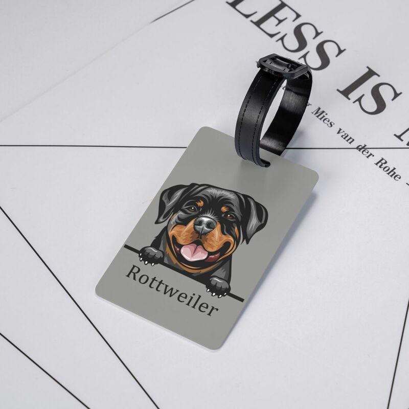 Rottweiler etiqueta de equipaje para perro, bolsa de viaje para mascotas, cubierta de privacidad, etiqueta de identificación