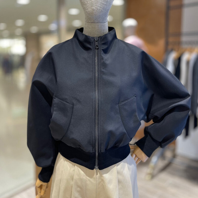 여성용 토성 자수 배트윙 소매 짧은 재킷, 용수철 패션 야구 코트, 2024