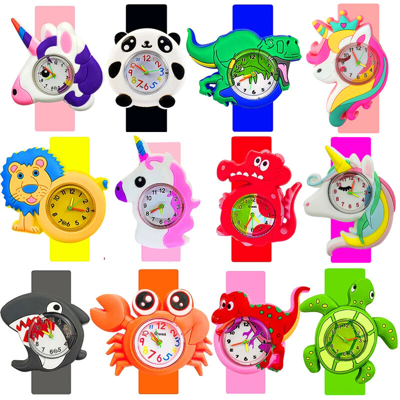 Hersteller Großhandel Kinder uhren Uhr Cartoon Dinosaurier Pony Kinder Uhr Verschluss Kreis Baby Jungen Mädchen Uhr Spielzeug